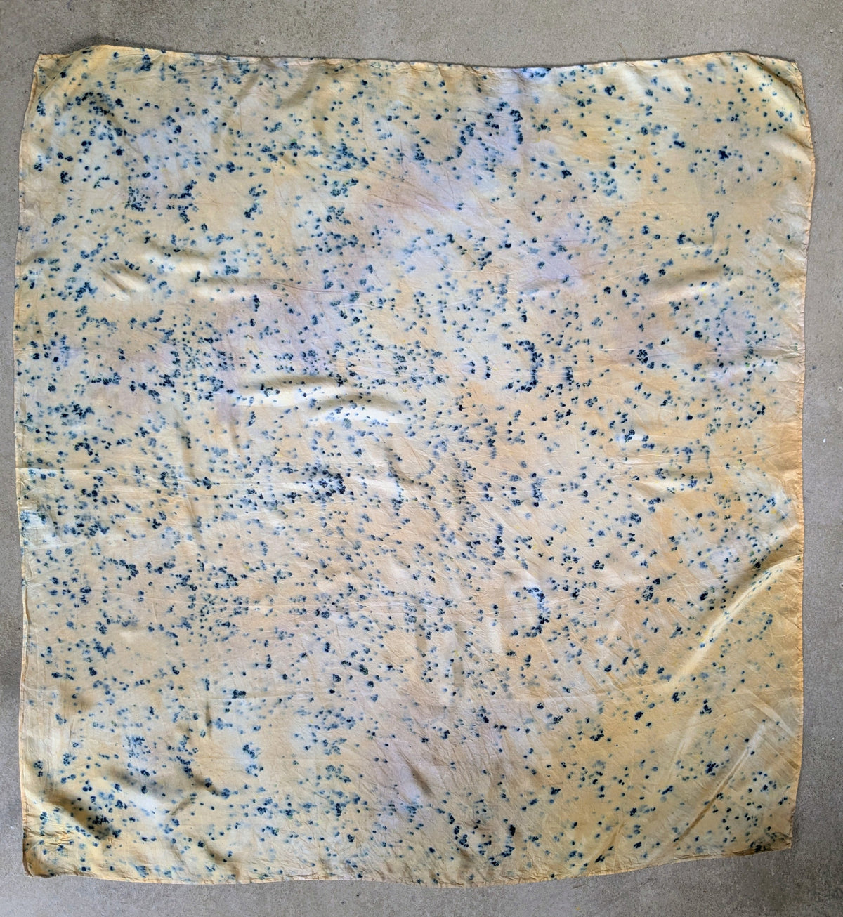 coreopsis & scabiosa eco-printed silk scarf