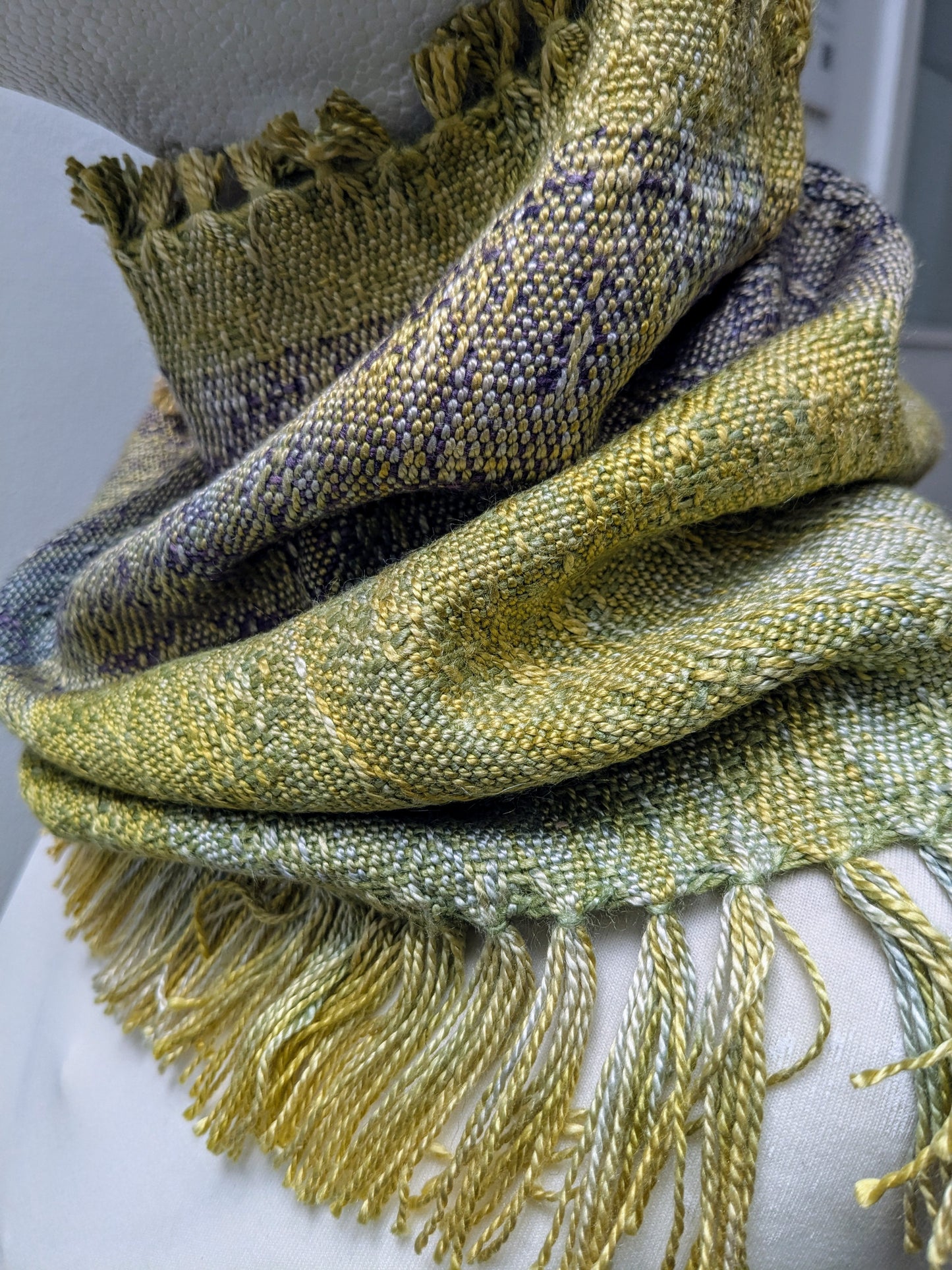 "luminescence" handwoven silk cowl