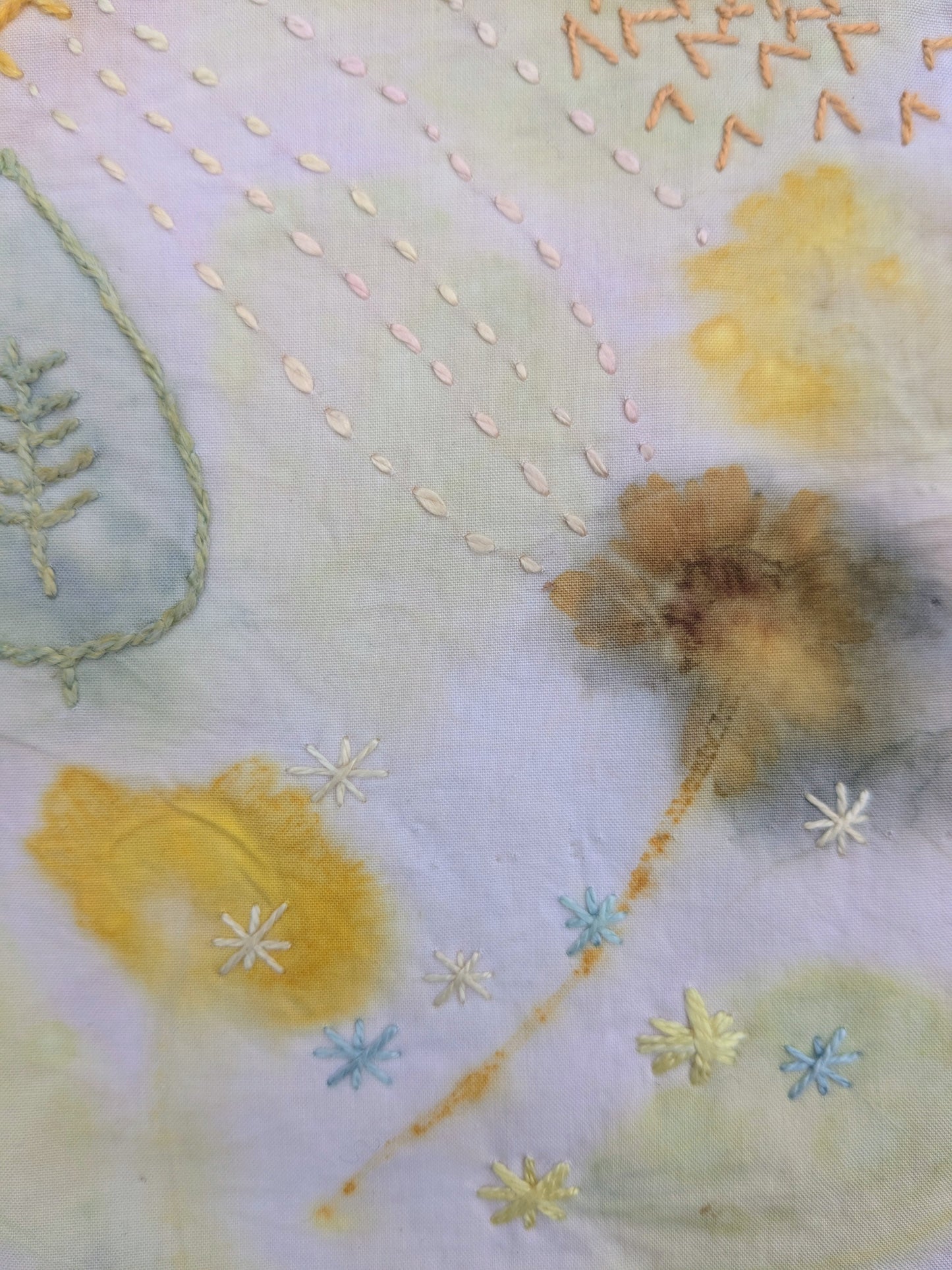 "the time of gifts" mini eco-printed art quilt