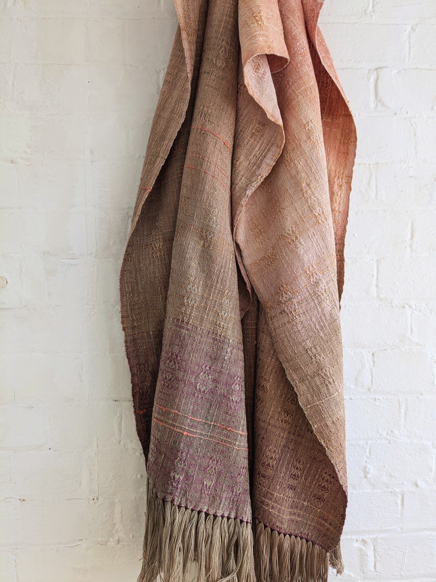 "winter sunrise" handwoven shawl