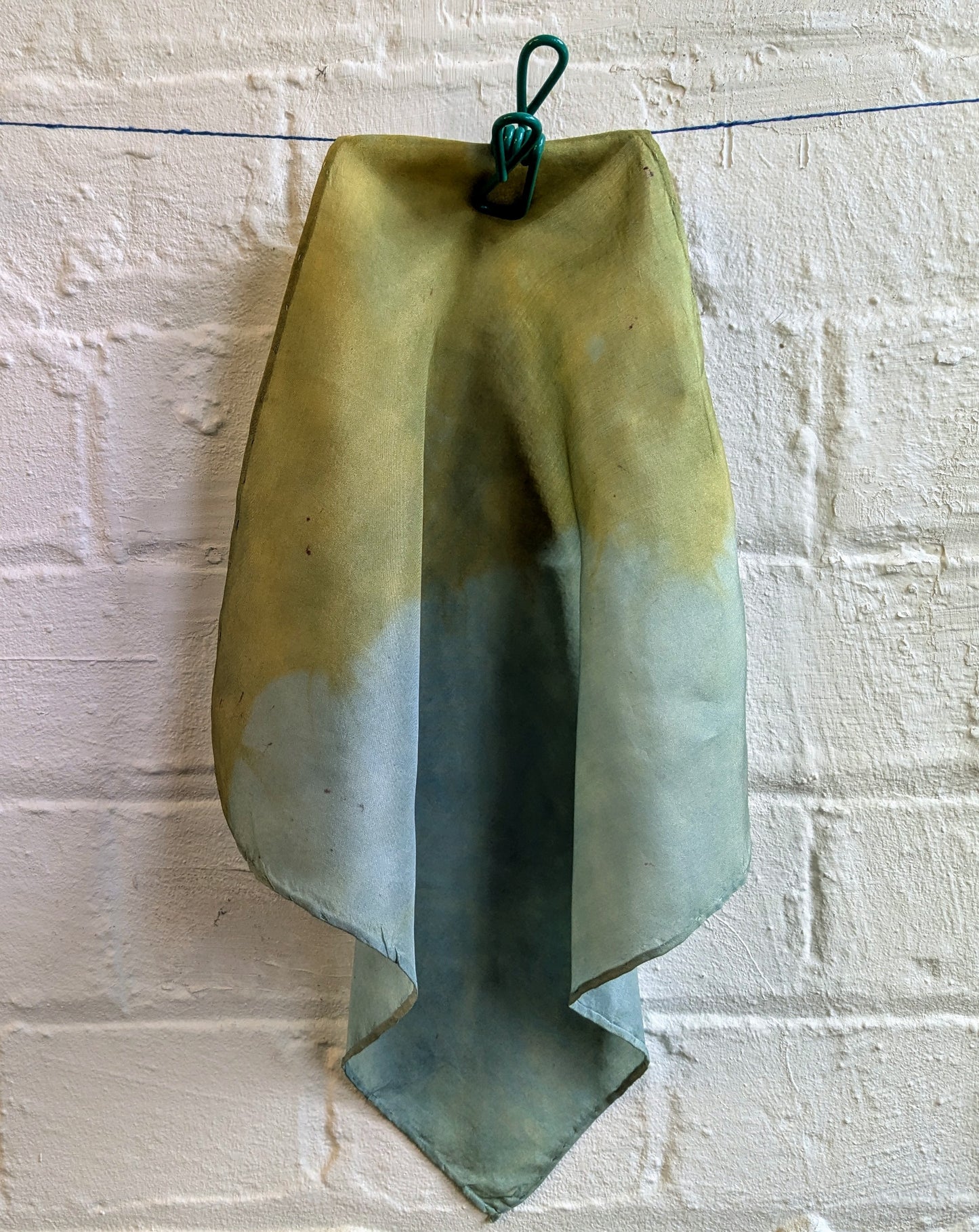 coreopsis & indigo naturally dyed silk handkerchief