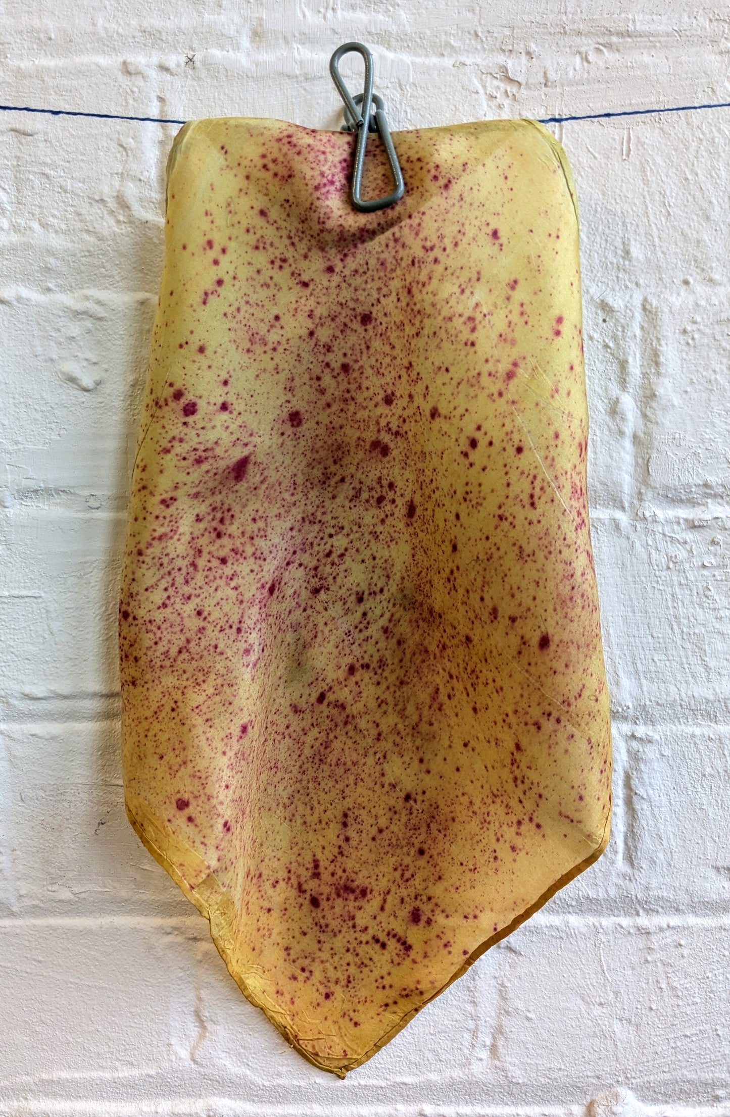 cochineal & coreopsis naturally dyed silk handkerchief