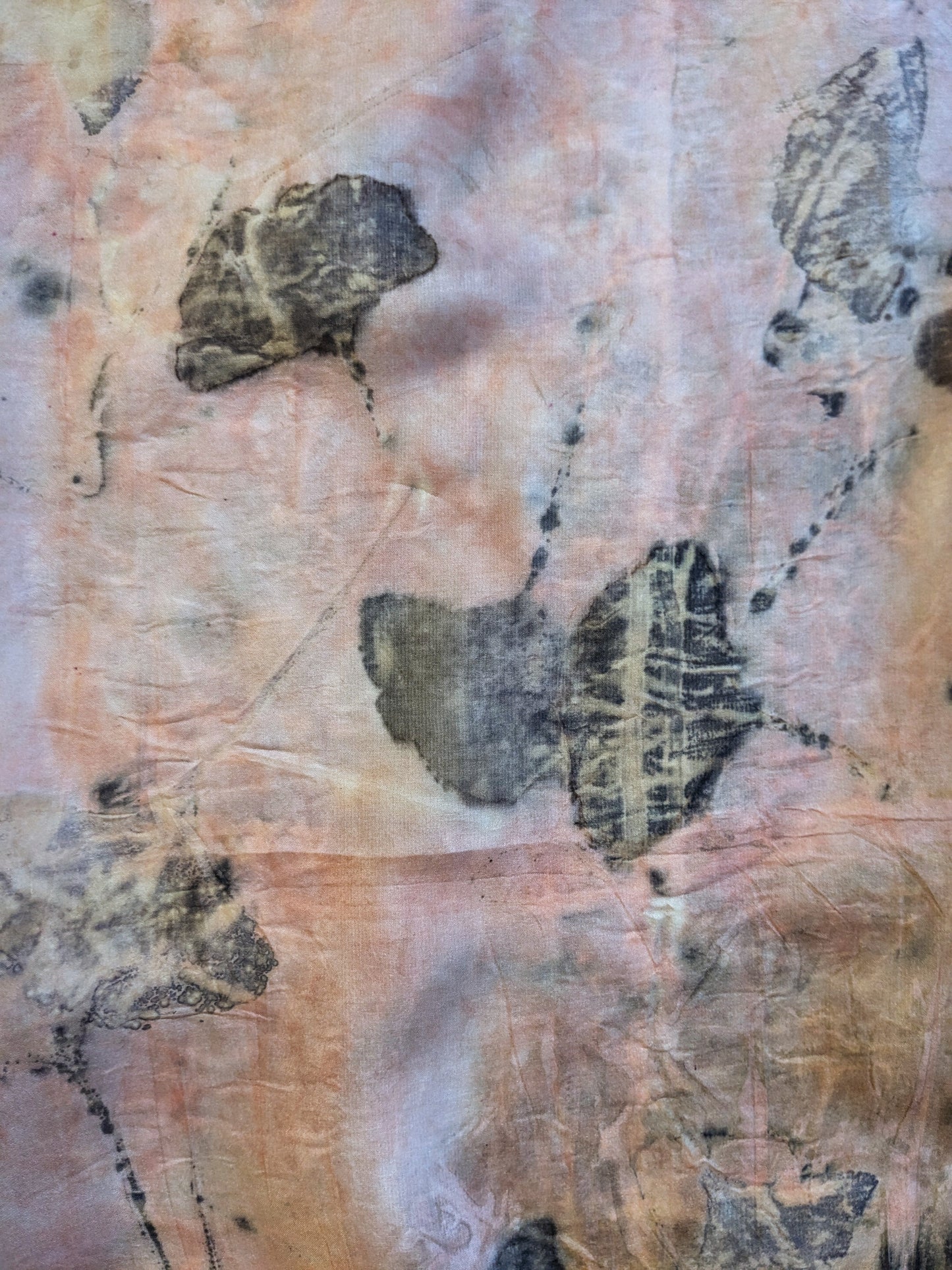 ginko & madder eco-printed silk scarf