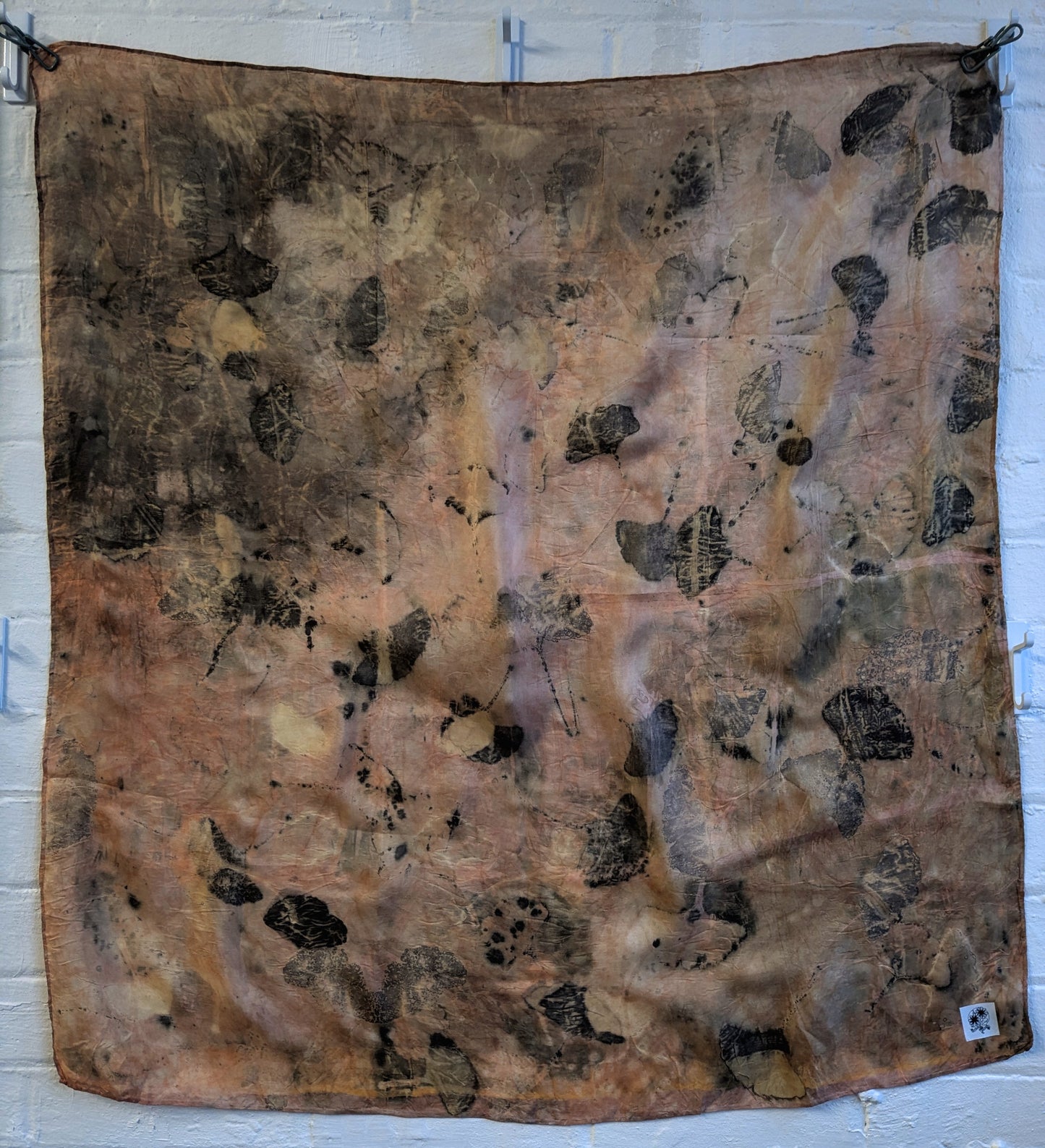 ginko & madder eco-printed silk scarf