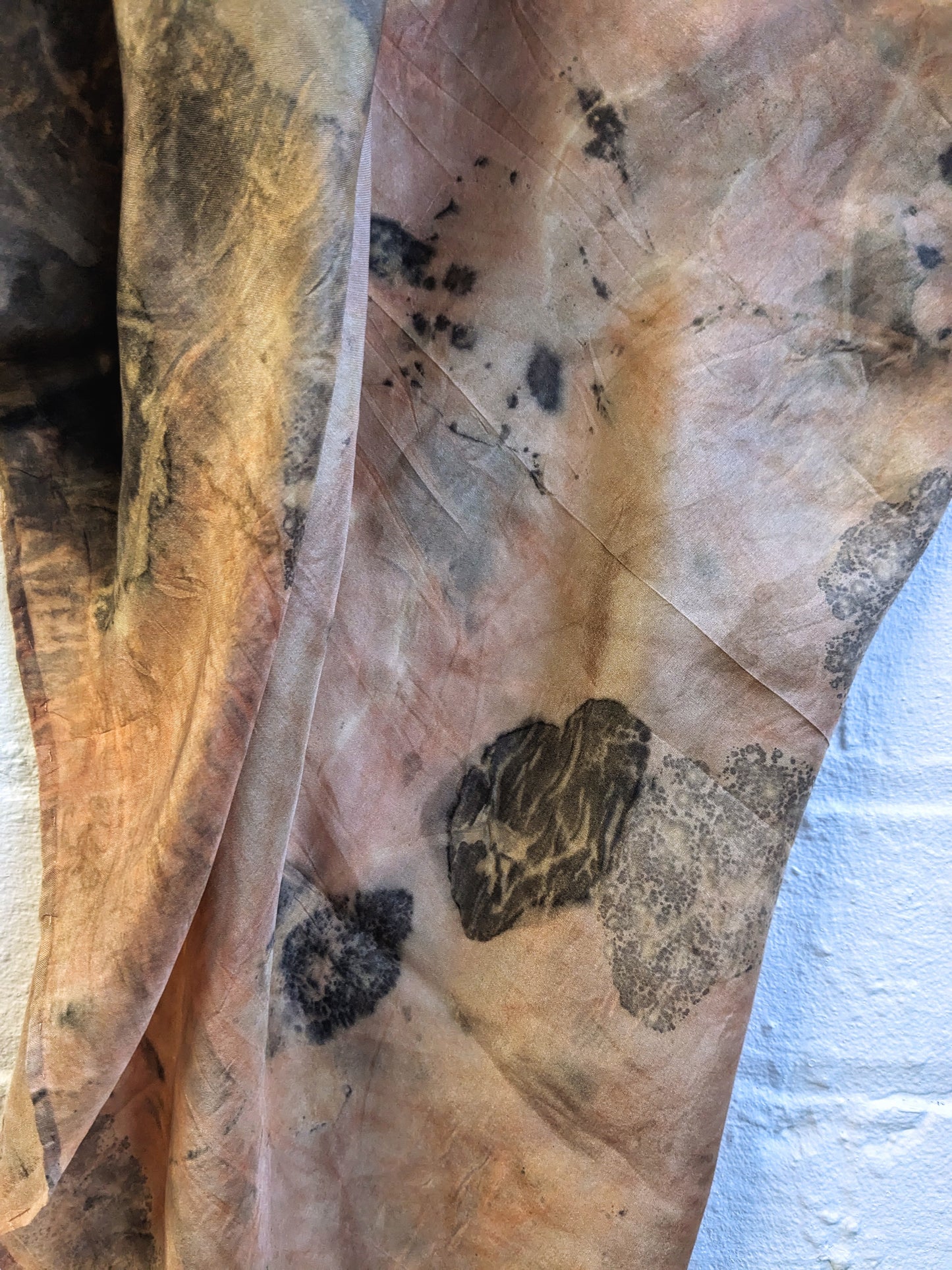 ginko & madder eco-printed silk scarf