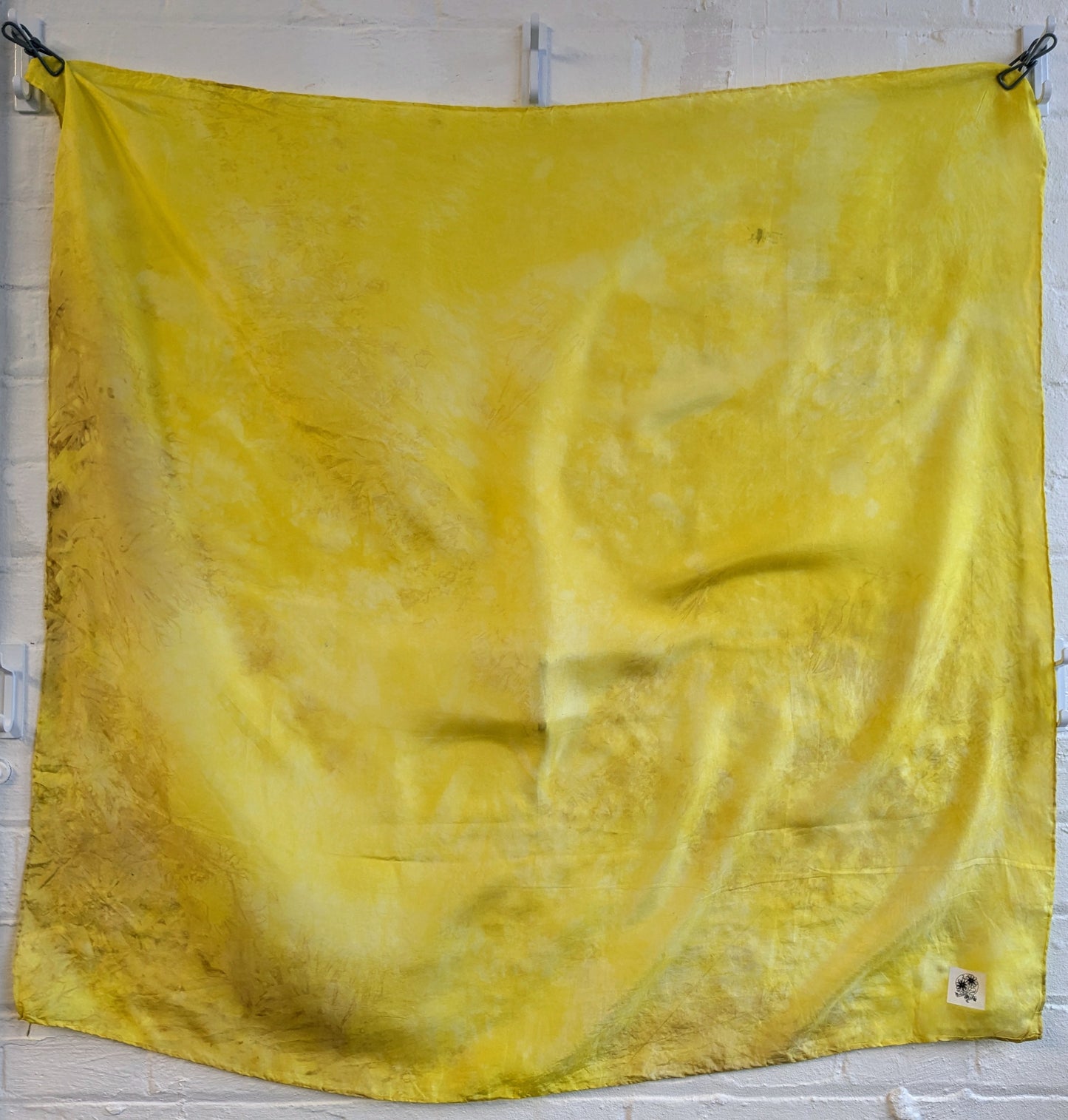 weld & oak gall naturally dyed silk scarf