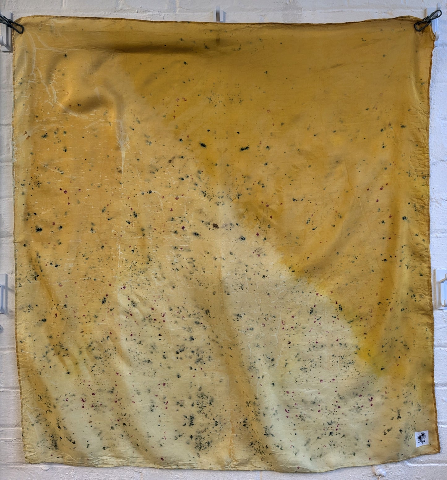 dyers camomile, coreopsis, cochineal & scabiosa naturally dyed silk scarf