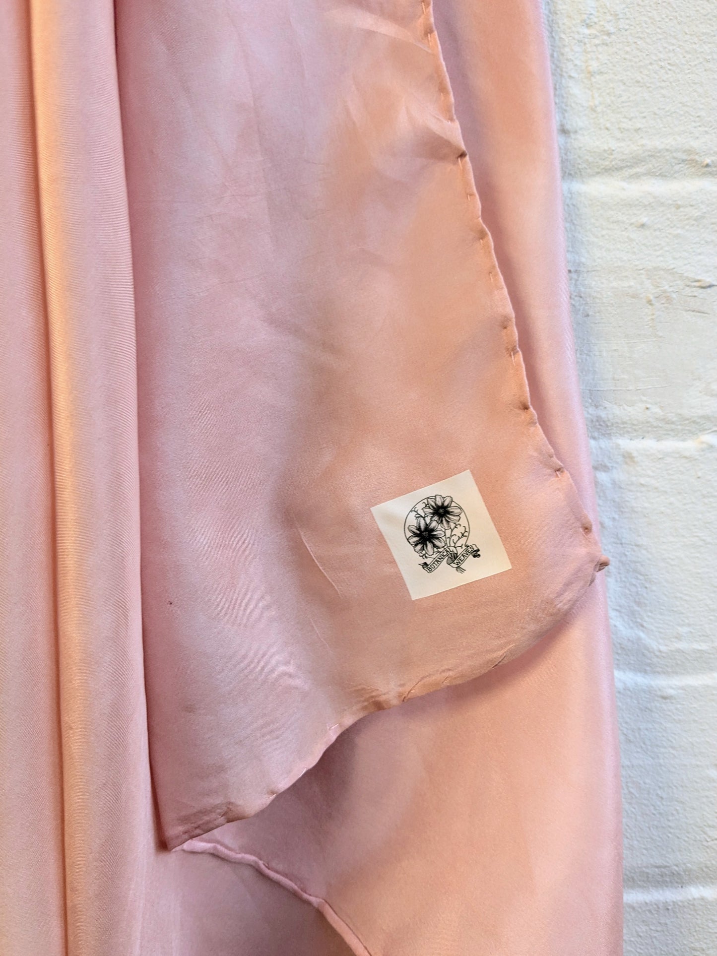 cochineal naturally dyed silk scarf (A)