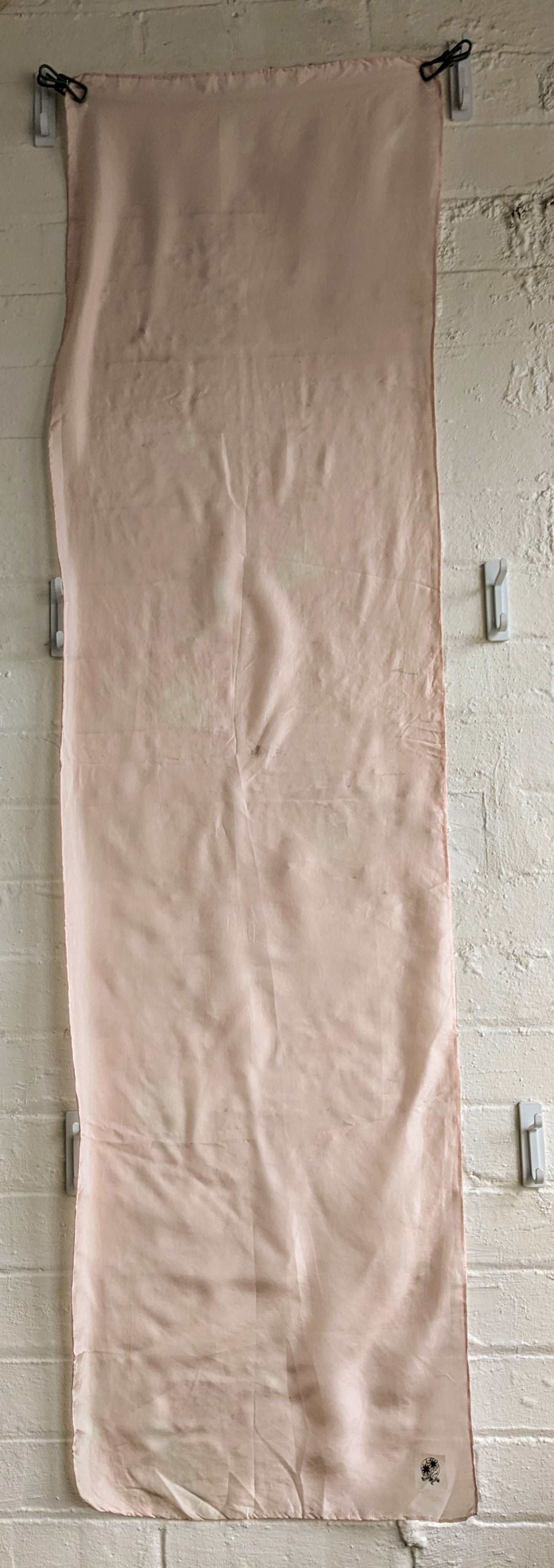 cochineal naturally dyed silk scarf (B)