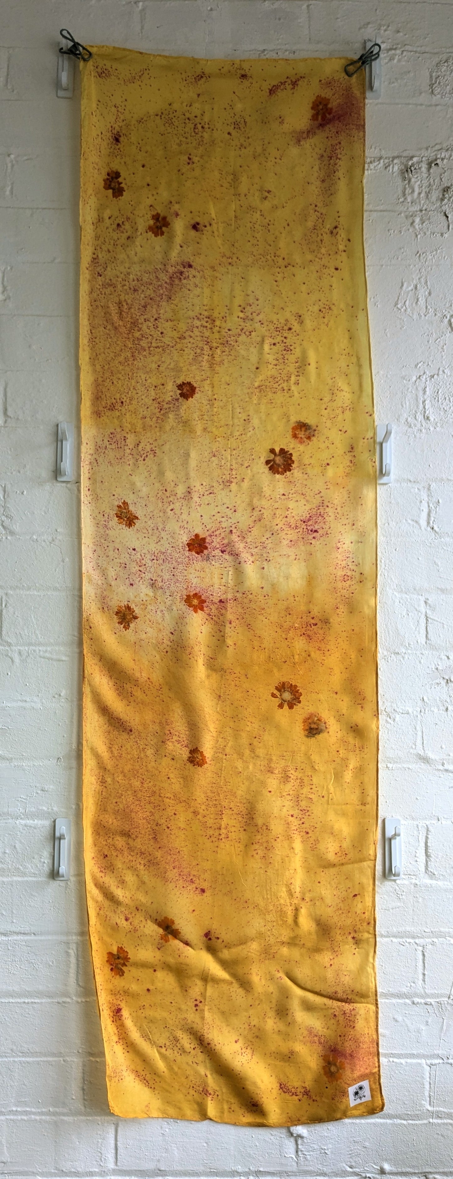 cosmos & dyers camomile eco-printed silk scarf