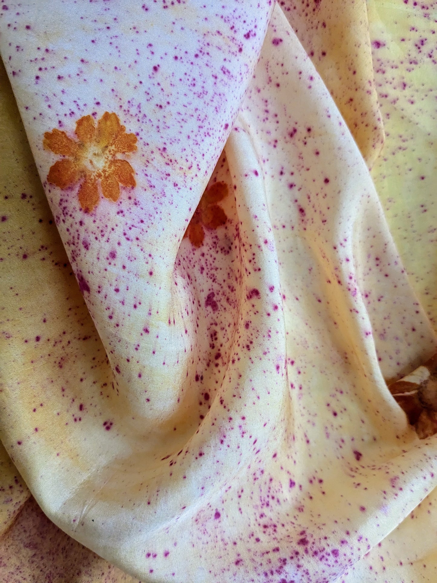 cosmos & dyers camomile eco-printed silk scarf