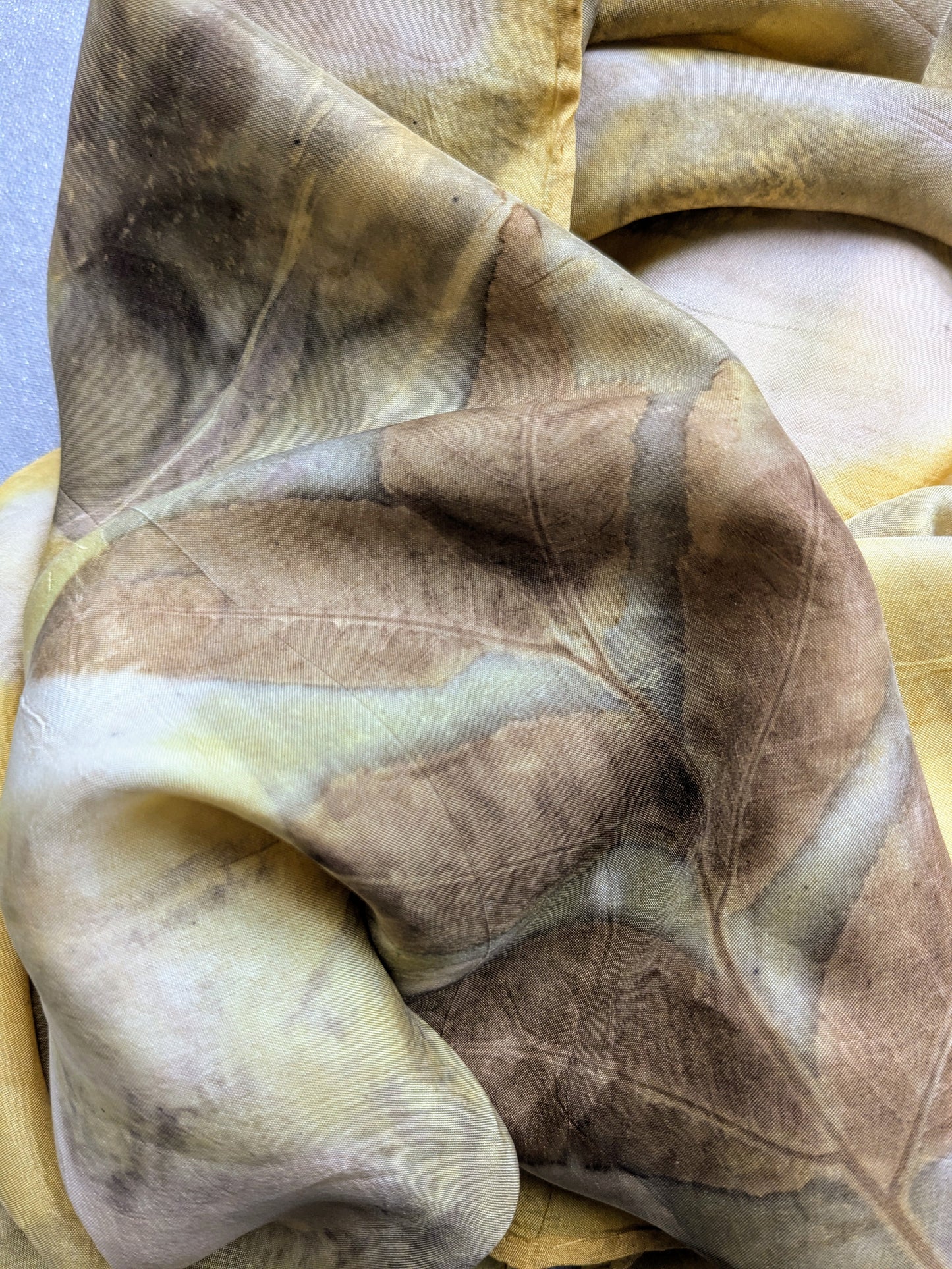 all the leaves: eco-printed silk scarf
