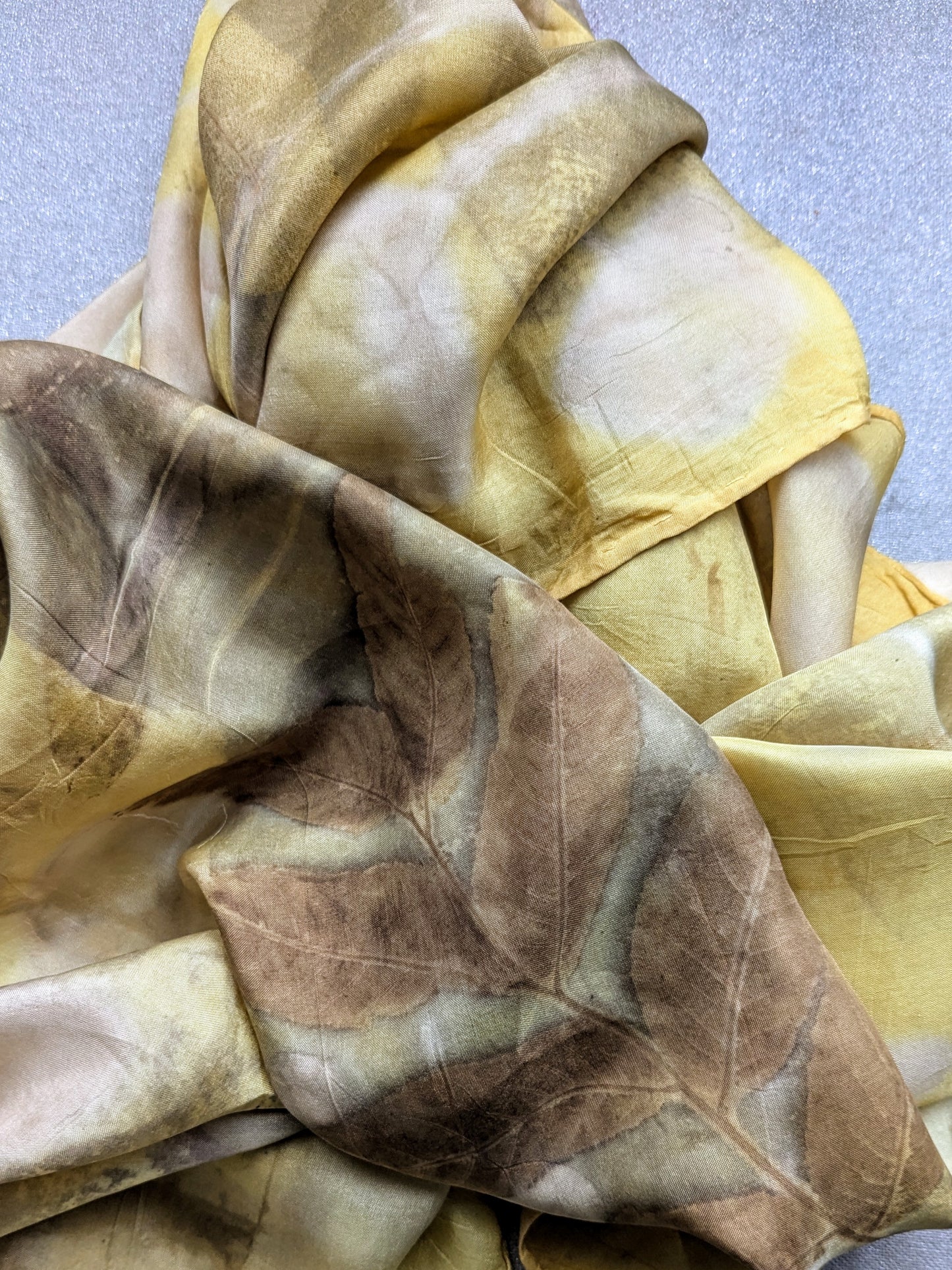 all the leaves: eco-printed silk scarf