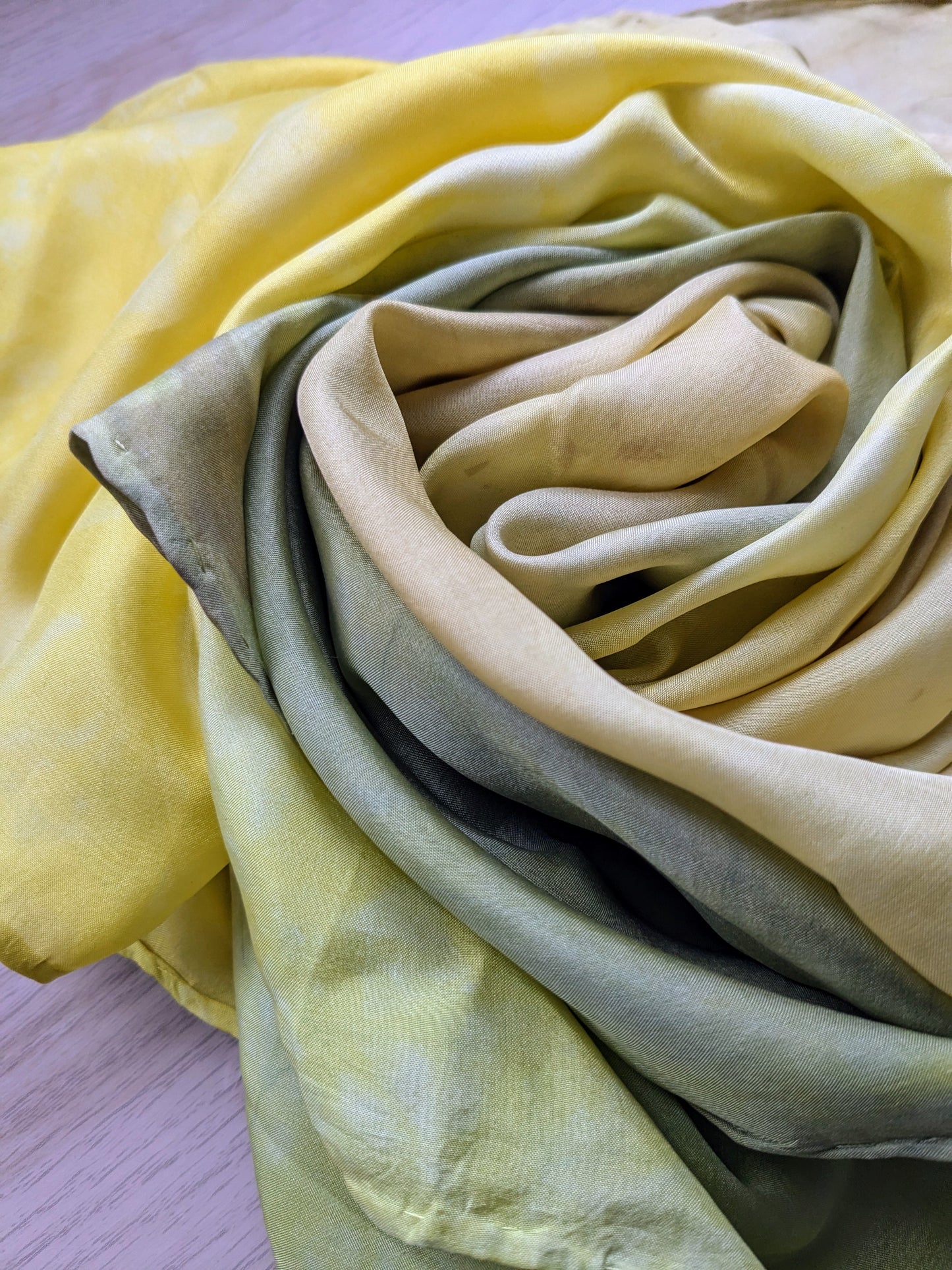 indigo, weld & oak gall naturally dyed silk scarf
