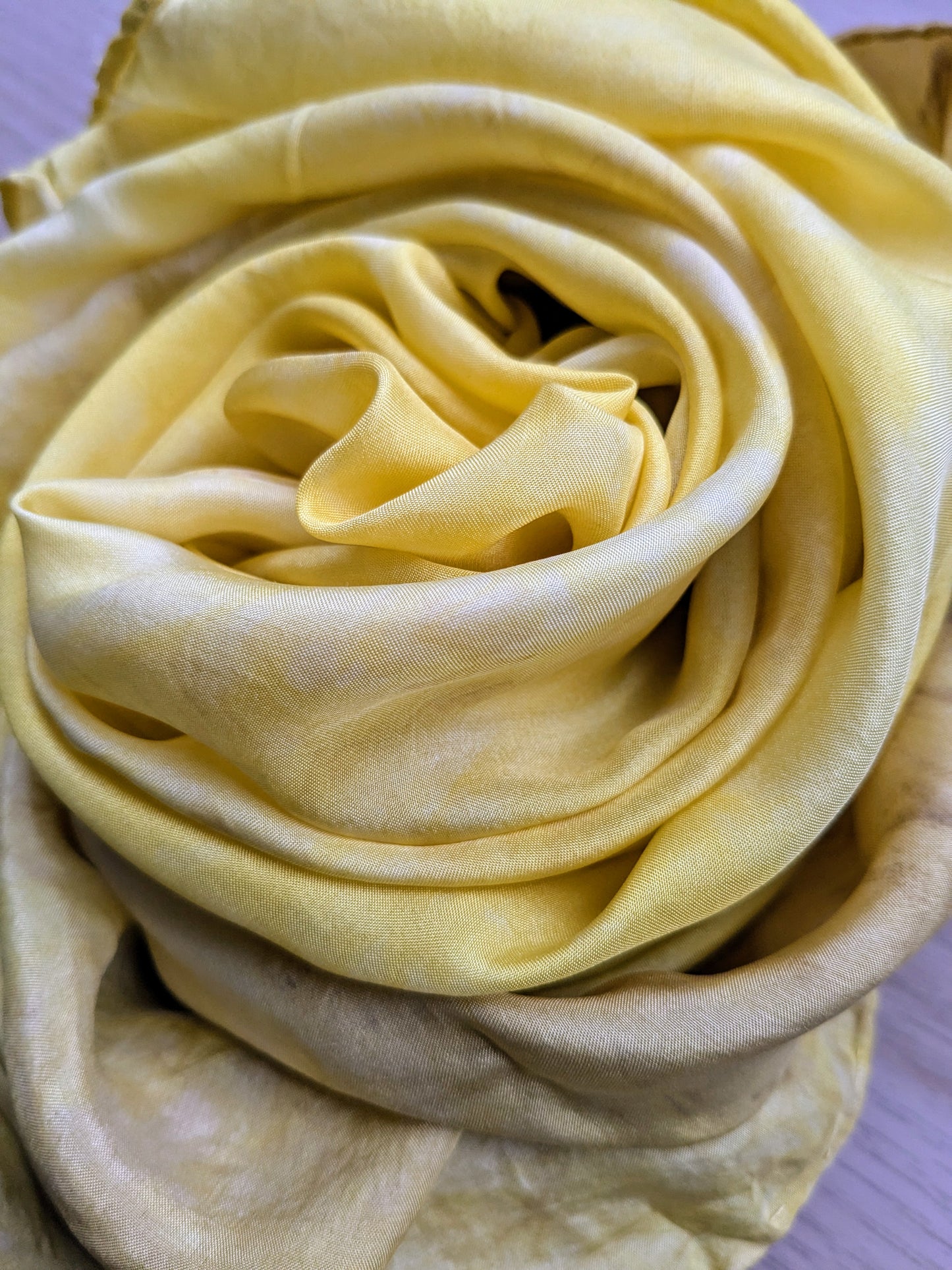 weld & oak gall naturally dyed silk scarf