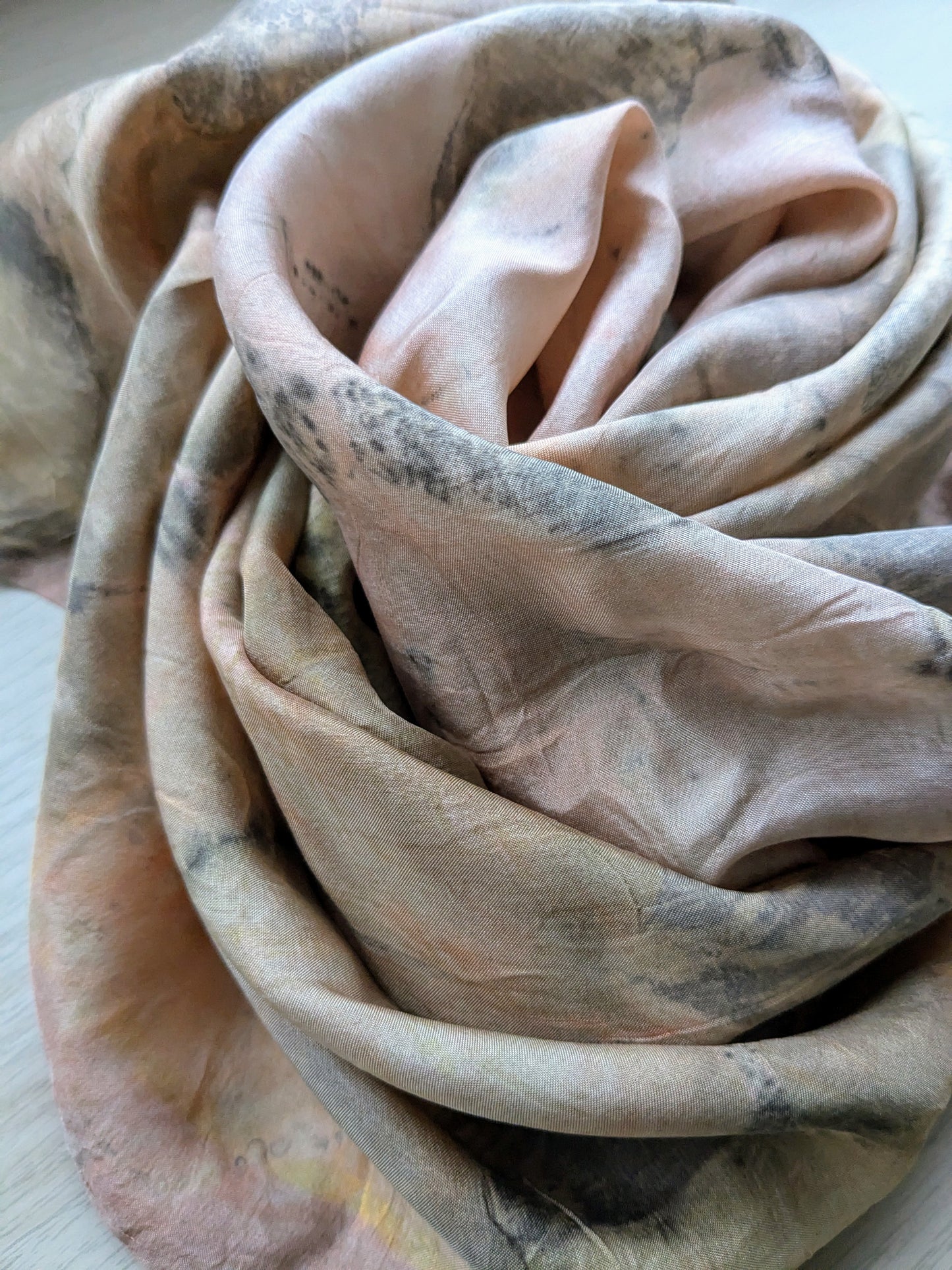 ginko & madder eco-printed silk scarf