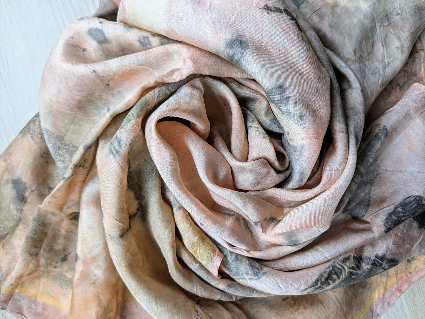 ginko & madder eco-printed silk scarf