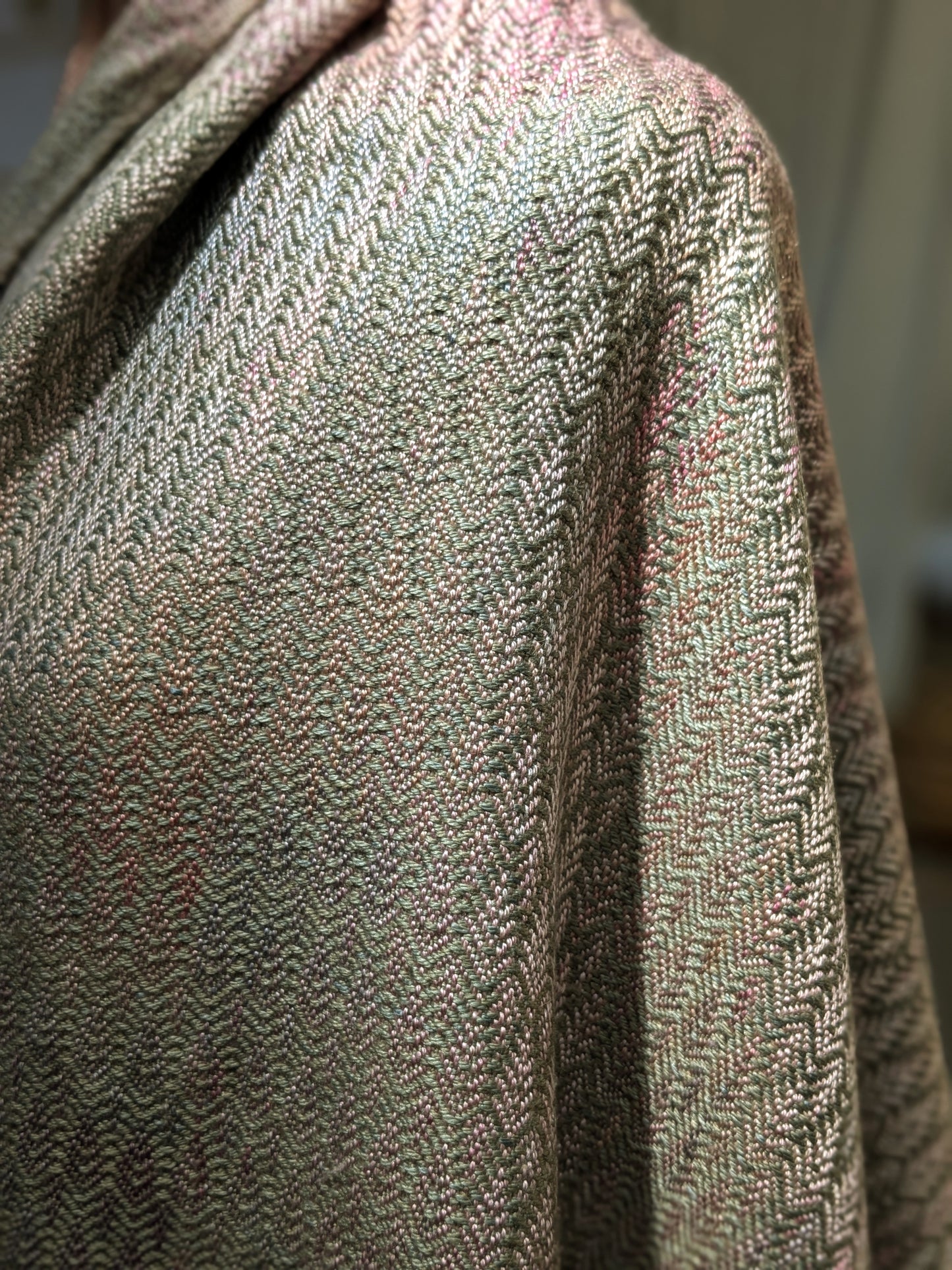 "dragon's wing" handwoven shawl
