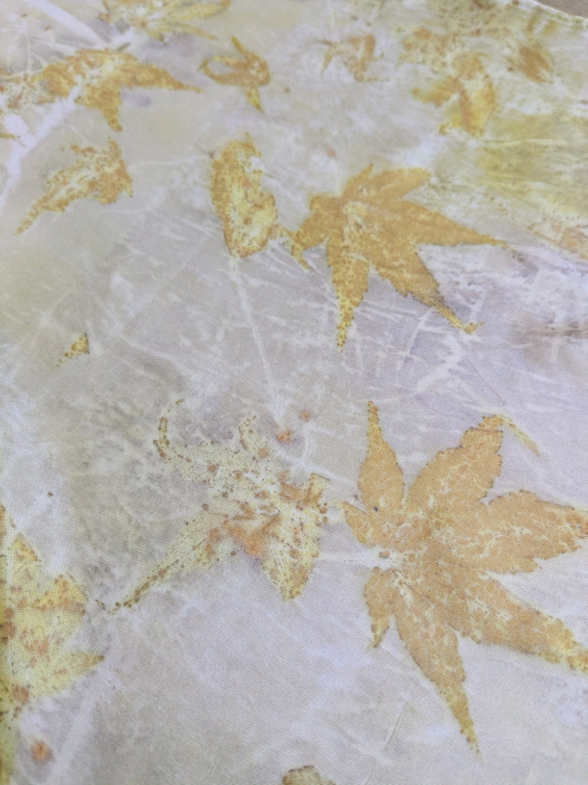 acer leaf eco-printed silk scarf
