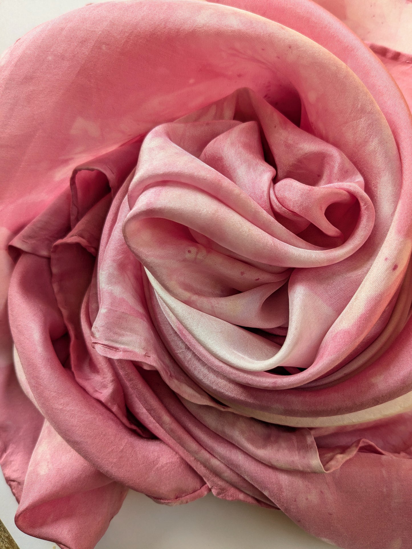 cochineal eco-printed silk scarf