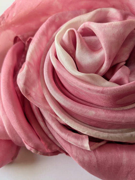 cochineal eco-printed silk scarf