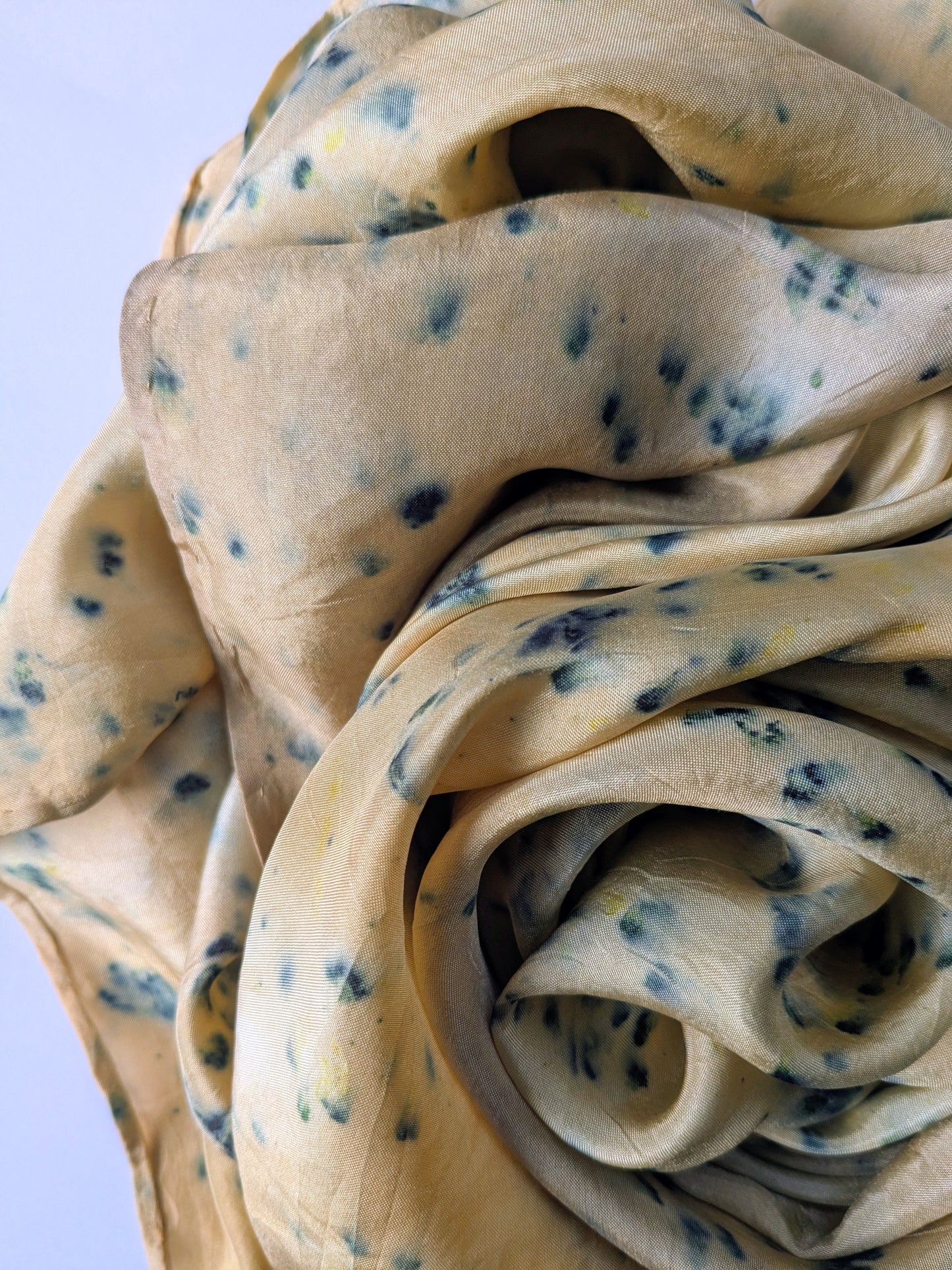 coreopsis & scabiosa eco-printed silk scarf