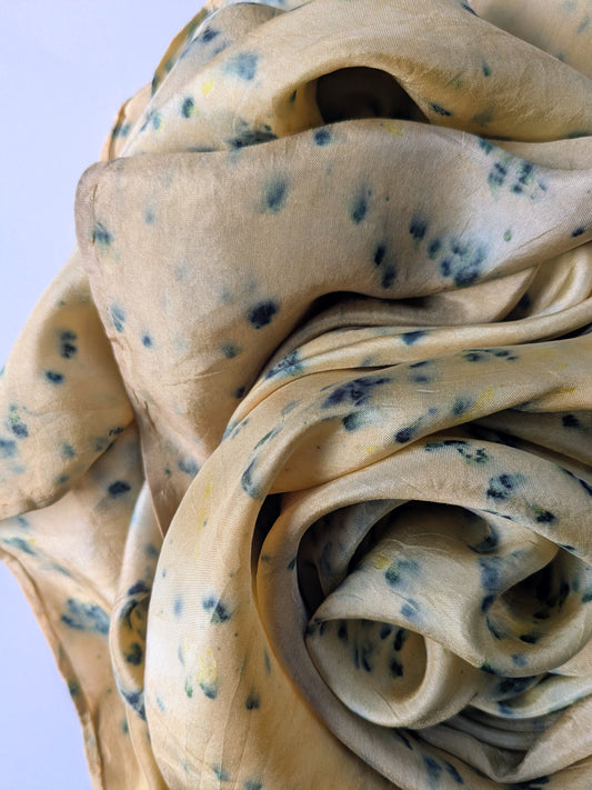 coreopsis & scabiosa eco-printed silk scarf