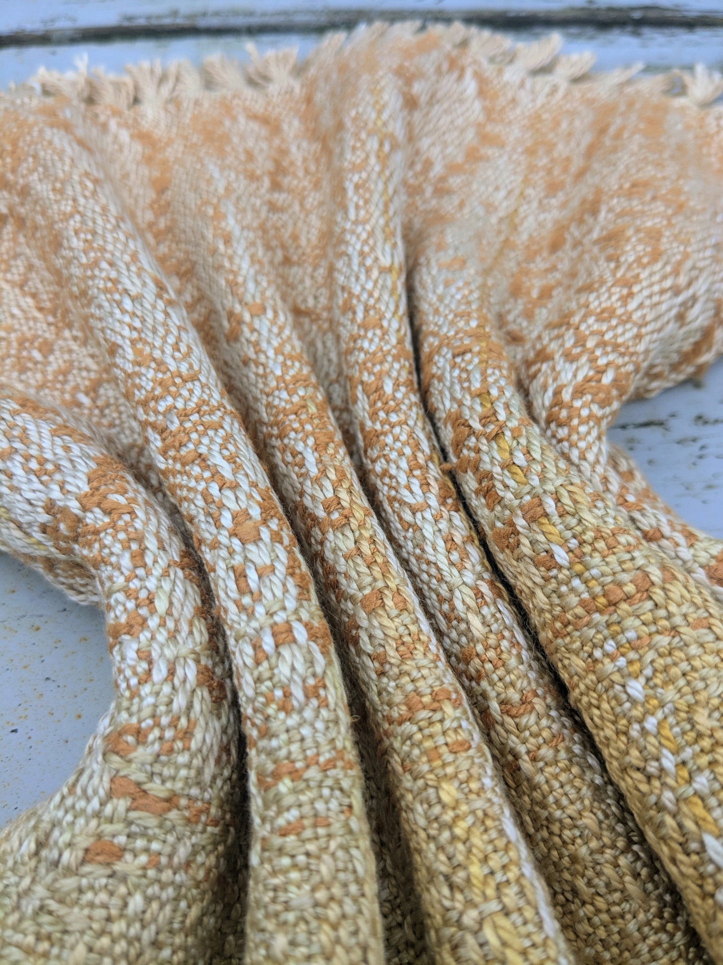 "frosted sunrise" all silk handwoven cowl