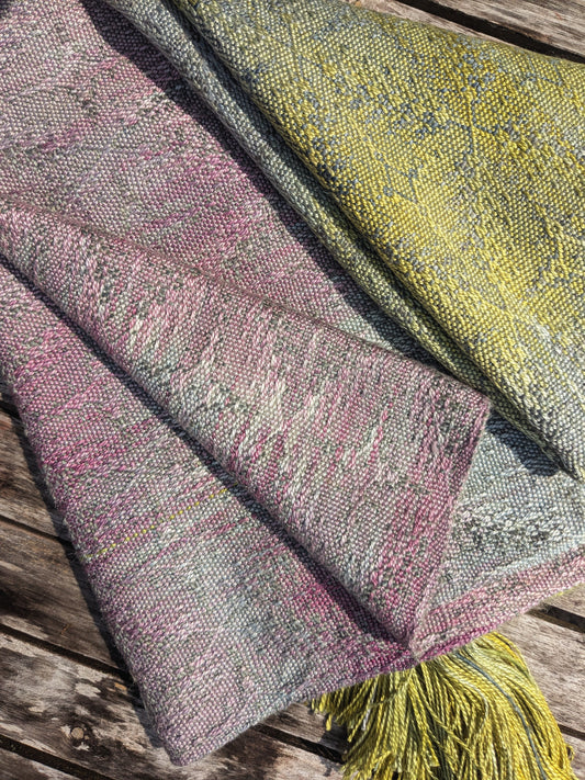 "lavender dreams" handwoven silk shawl