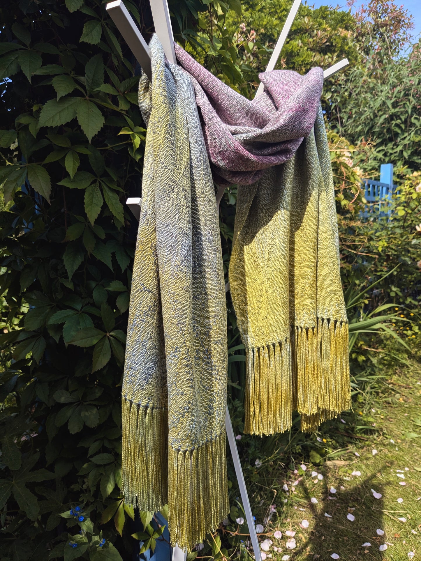 "lavender dreams" handwoven silk shawl