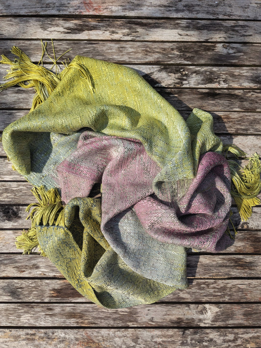 "lavender dreams" handwoven silk shawl