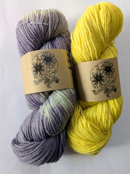 yarn: naturally dyed with weld flowers & logwood
