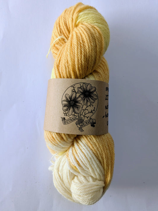 yarn: naturally dyed with weld & coreopsis flowers