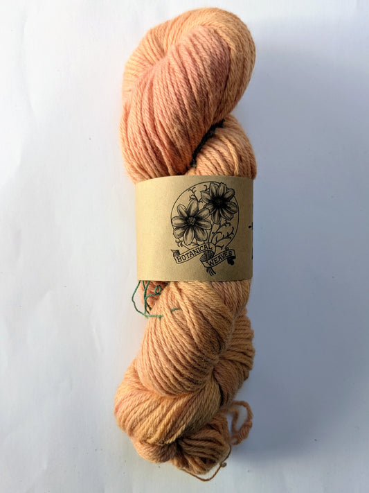 yarn: naturally dyed with cochineal & coreopsis flowers