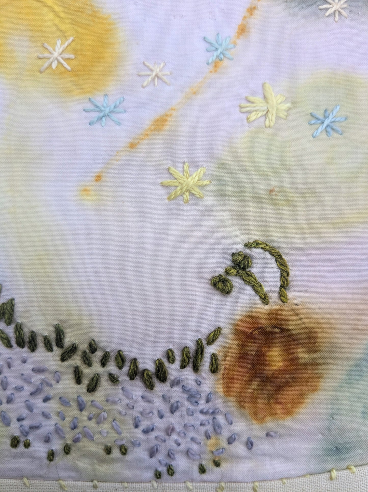 "the time of gifts" mini eco-printed art quilt