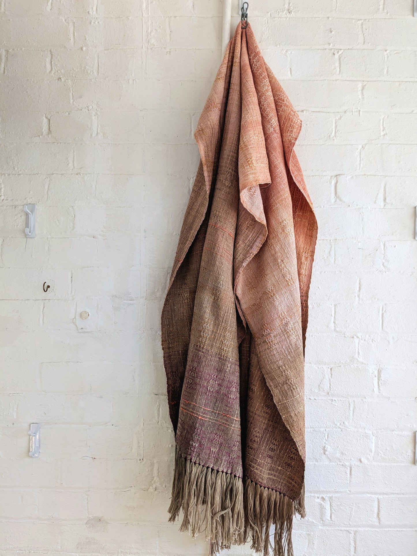 "winter sunrise" handwoven shawl