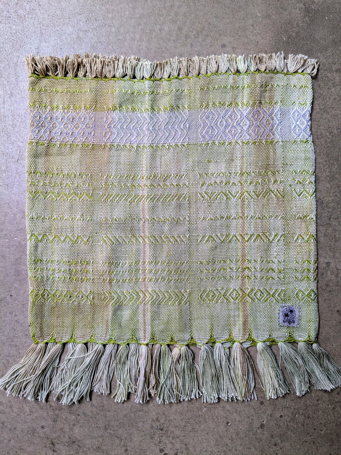 "spring green" handwoven cowl