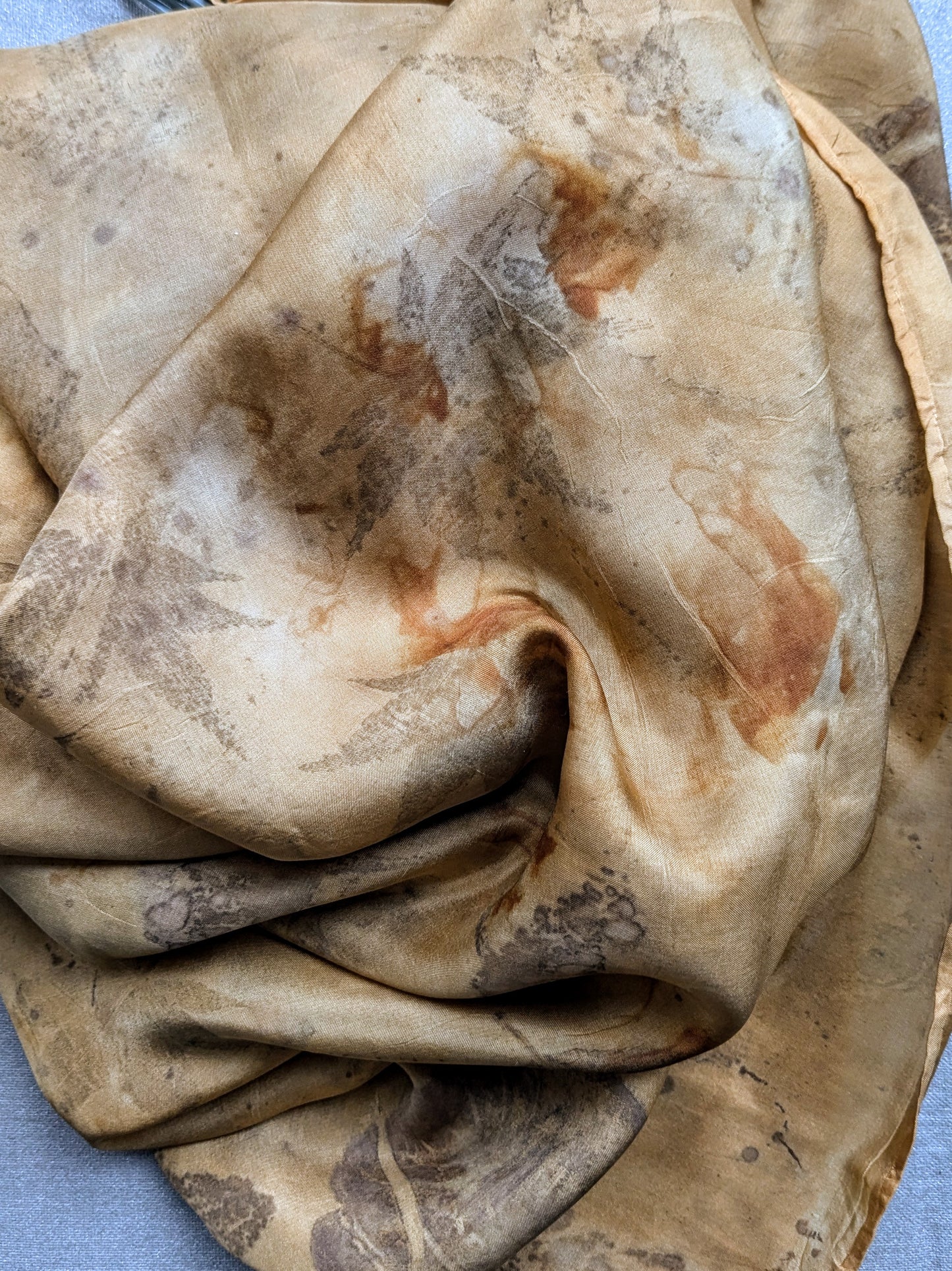 a veritable forest: eco-printed silk scarf